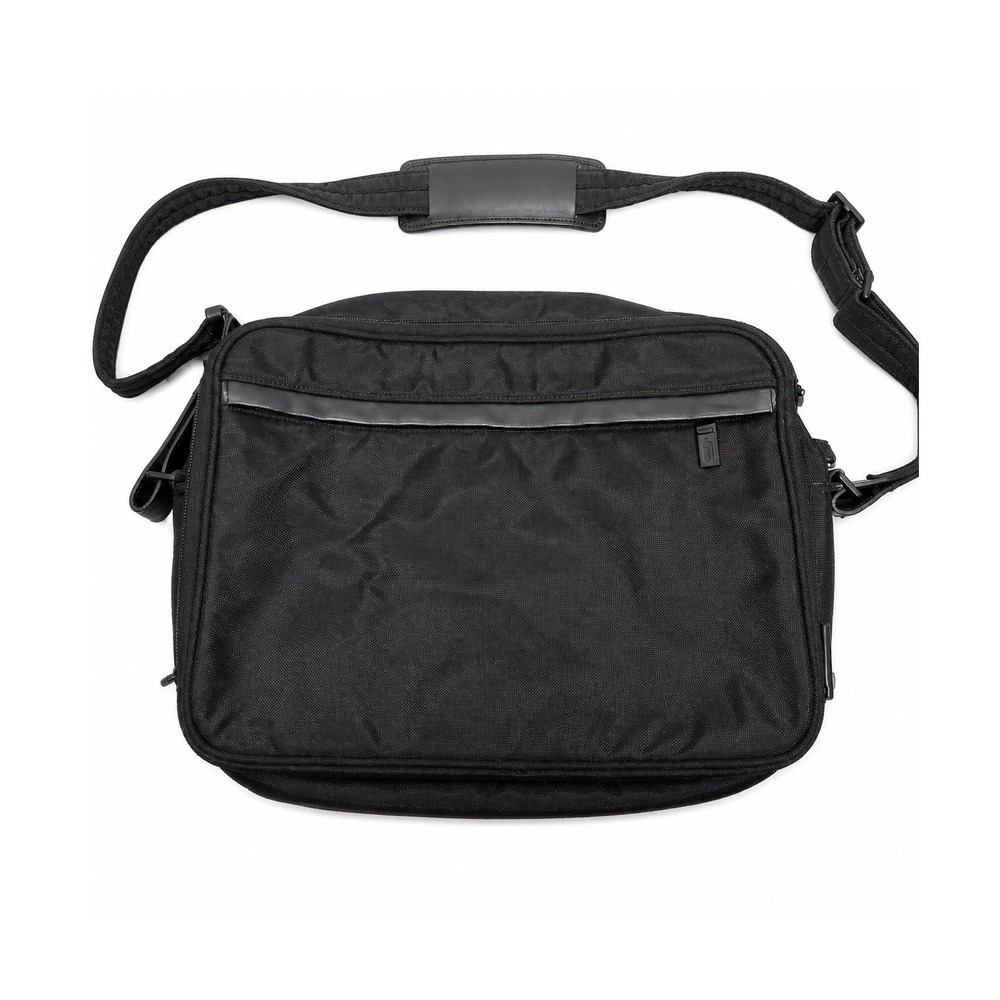 Hartmann Luggage Black Canvas Nylon and Leather‎ Laptop Messenger Shoulder Bag